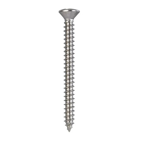 Hillman Sheet Metal Screw, #6 x 1-1/2 in, Stainless Steel Oval Head 100 PK 58977